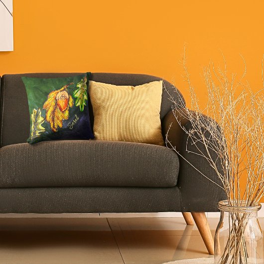 アコーンゴールデンオリーブ秋の色感動的 クッション