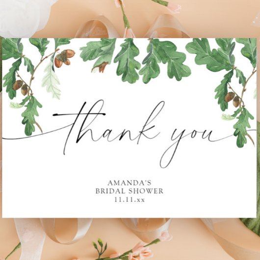 アコーンツリーブライダルシャワー サンキューカード