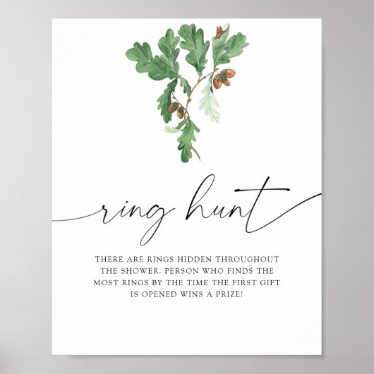 アコーンツリー – リング狩りブライダルシャワーゲーム ポスター (正面)