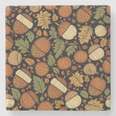 アコーンパターンハーベストデイコースター ストーンコースター (正面)