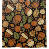 アコーンパターンハーベストデイシャワーカーテン シャワーカーテン (正面)