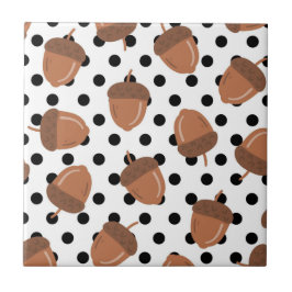 アコーンブラックドット秋Y2Kパターン タイル