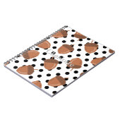 アコーンブラックドット秋Y2Kパターン ノートブック (左側)