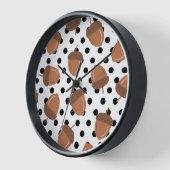 アコーンブラックドット秋Y2Kパターン 壁時計 (傾斜)