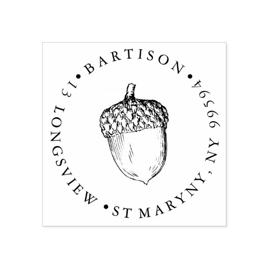 アコーンラウンド差出人住所ゴム印 ラバースタンプ (インプリント)