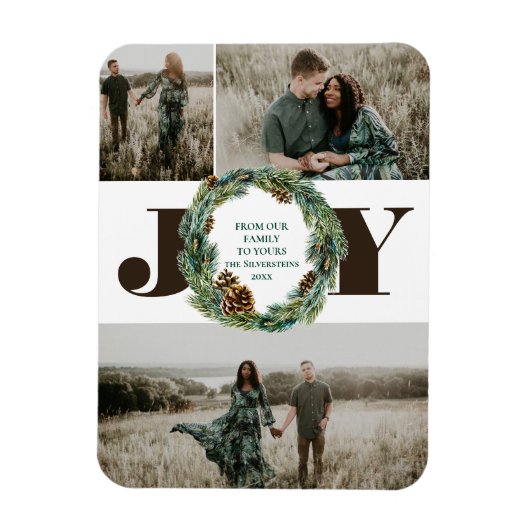 アコーンリースクリスマスホリデー マグネット (縦)