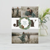 アコーンリース3フォトクリスマスホリデーフラットカード 招待状 (スタンド正面)