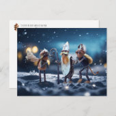 アコーン小人は天使、悪魔、そして聖ニコラス ポストカード (正面/裏面)