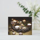 アコーン小人オン降臨リース – クリスマスポストカード ポストカード (スタンド正面)