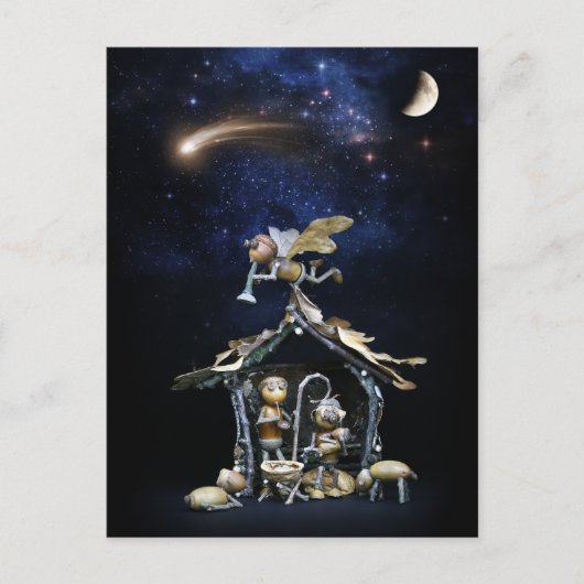 アコーン小人出生シーン – クリスマスカード ポストカード (正面)