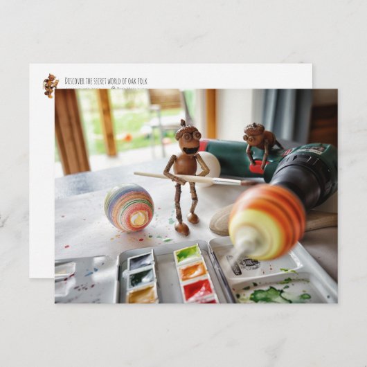 アコーン小人飾のイースターエッグイースターポストカード ポストカード (正面/裏面)