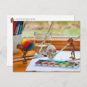 アコーン小人飾のイースターエッグイースターポストカード ポストカード (正面/裏面)