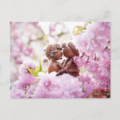 アコーン小妖精や小人オンザブロッサムの木はがき ポストカード (正面)