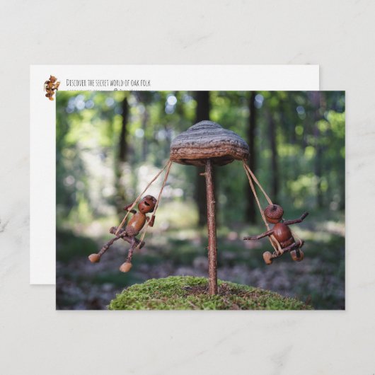 アコーン小妖精や小人遊ズオン回転木馬 ポストカード (正面/裏面)