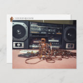 アコーン得小妖精や小人が音楽テープに絡まった – レトロ ポストカード (正面/裏面)