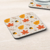 アコーン数々のとカラー葉の コースター (左側)