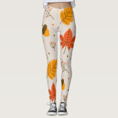 アコーン数々のとカラー葉の レギンス (正面)