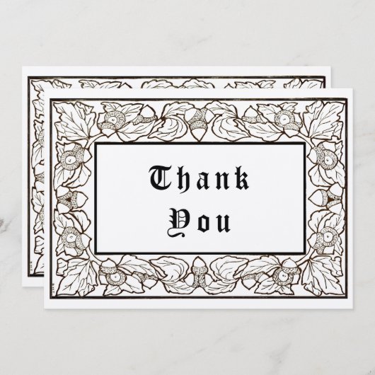 アコーン&オーク離れアーツアンドクラフツスタイル サンキューカード (正面/裏面)