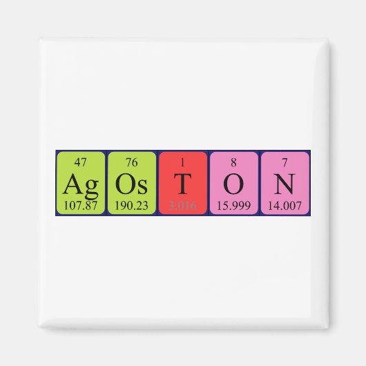 アゴストン周期表名磁石 マグネット (正面)