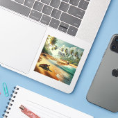 アゴンダビーチインド3インチビニールステッカー シール (ノートパソコンとiPhone)