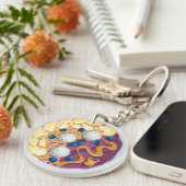 アサイボ鮮やかールイラストレーション – ヘルシースムージー キーホルダー (正面右)