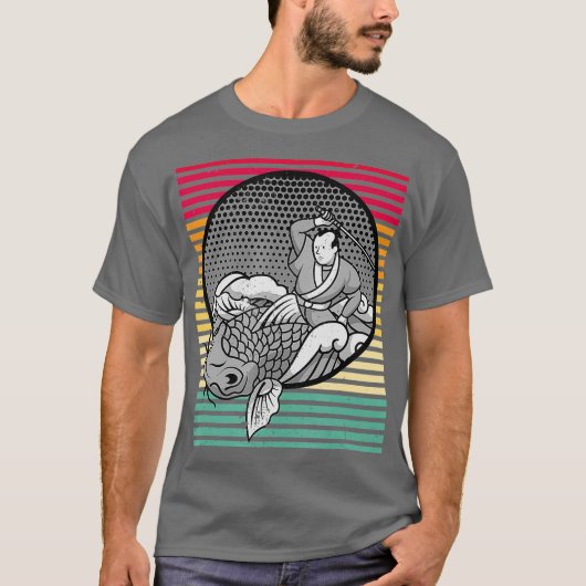 アサギコイ日本の魚 Tシャツ (正面)