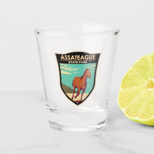 アサステハーグ州パークメリーランドバッジ ショットグラス (正面)