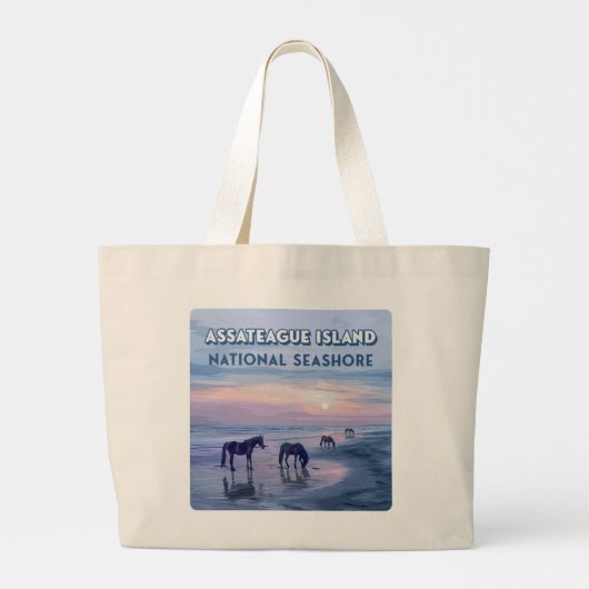 アサテーハアイランドナショナルシーショアウマヴィンテージ ラージトートバッグ (裏面)