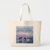 アサテーハアイランドナショナルシーショアウマヴィンテージ ラージトートバッグ (正面)