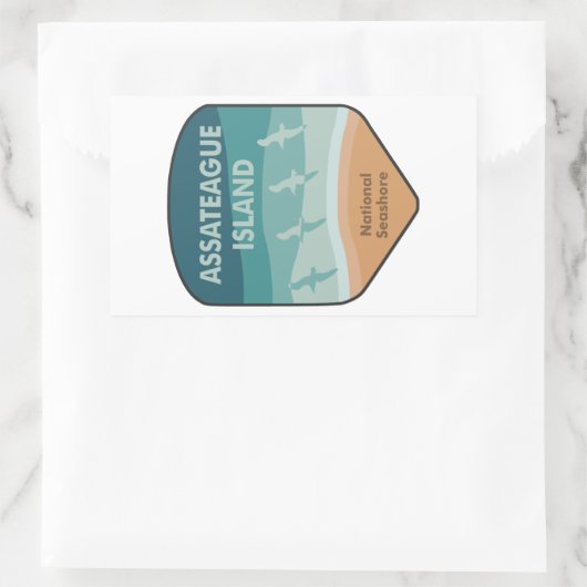 アサテーハ島国立海浜海峡諸島 長方形シール (バッグ)