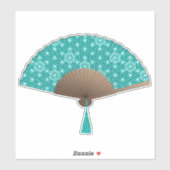 アサノハ日本のの扇形、ターコイズ シール (シート)