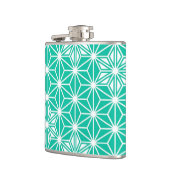 アサノハ日本のパターン – ピーコックブルー フラスク (左)