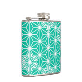 アサノハ日本のパターン – ピーコックブルー フラスク (右)