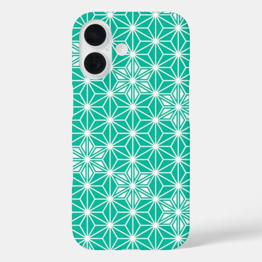 アサノハ日本のパターン – ピーコックブルー Case-Mate iPhoneケース (裏面)