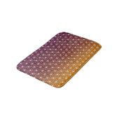 アサノハ日本のプリントバ伝統的ルグンディ&金ゴールド バスマット (アングル)