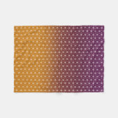 アサノハ日本のプリントバ伝統的ルグンディ&金ゴールド フリースブランケット (正面(横))