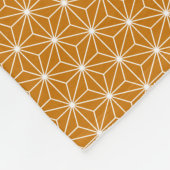 アサノハ日本のプリントバ伝統的ルグンディ&金ゴールド フリースブランケット (角)