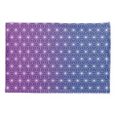 アサノハ日本のプリントブルー&パープル 枕カバー (裏面)