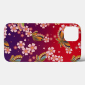 アサノハ日本のプリントレッド&パープル Case-Mate iPhoneケース (裏面 (横))