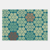 アサノハ日本のミックスパターン ラッピングペーパーシート (正面2)