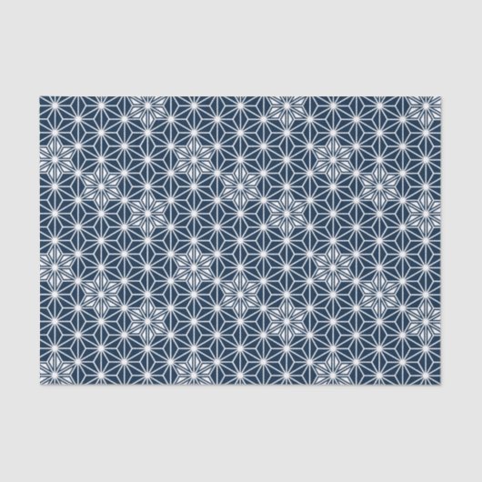 アサノハ日本の柄 – 藍青・白 薄葉紙 (正面)