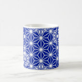 アサノハ日本の模様 – コバルトブルー コーヒーマグカップ (中央)
