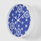 アサノハ日本の模様 – コバルトブルー 壁時計 (傾斜)