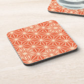 アサノハ日本の模様 – コーラルオレンジ コースター (左側)