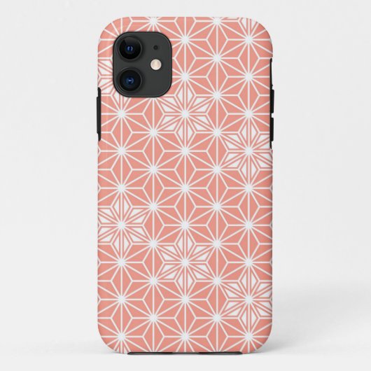 アサノハ日本の模様 – コーラルピンク Case-Mate iPhoneケース (裏面)