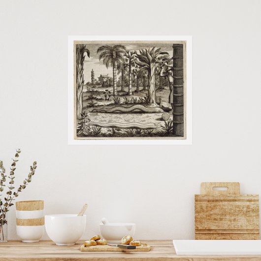 アサンの「中国」から図解入りの、写真付きのの石蛇 ポスター (キッチン)