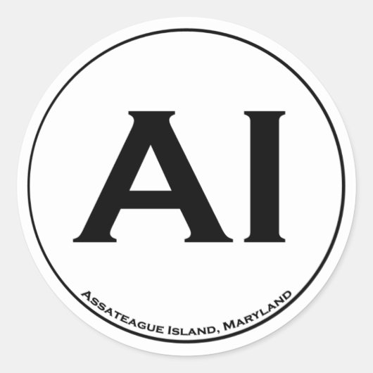 アサーテハーグ島のステッカー ラウンドシール (正面)