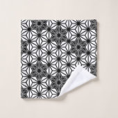 アサ日本のノハまたは星型 – 白と黒 バスタオルセット (ウォッシュタオル)