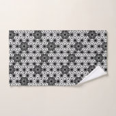 アサ日本のノハまたは星型 – 白と黒 バスタオルセット (ハンドタオル)