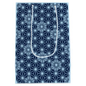 アサ日本のノハパターン – インディゴブルー ミディアムペーパーバッグ (裏面)